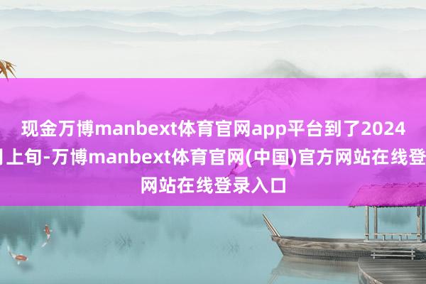 现金万博manbext体育官网app平台到了2024年12月上旬-万博manbext体育官网(中国)官方网站在线登录入口