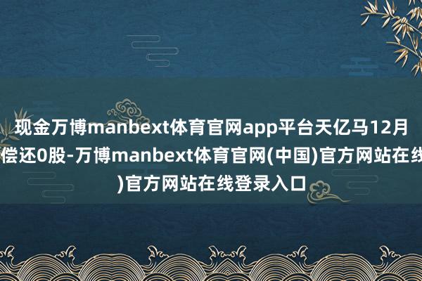 现金万博manbext体育官网app平台天亿马12月30日融券偿还0股-万博manbext体育官网(中国)官方网站在线登录入口