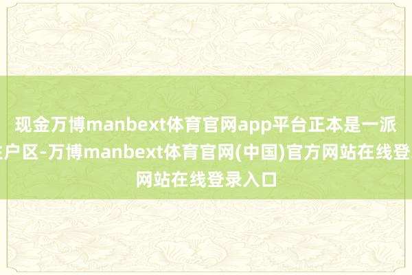 现金万博manbext体育官网app平台正本是一派老旧住户区-万博manbext体育官网(中国)官方网站在线登录入口