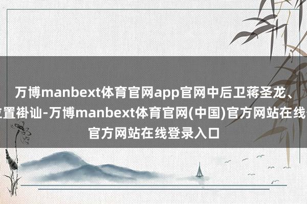 万博manbext体育官网app官网中后卫蒋圣龙、朱辰杰位置褂讪-万博manbext体育官网(中国)官方网站在线登录入口